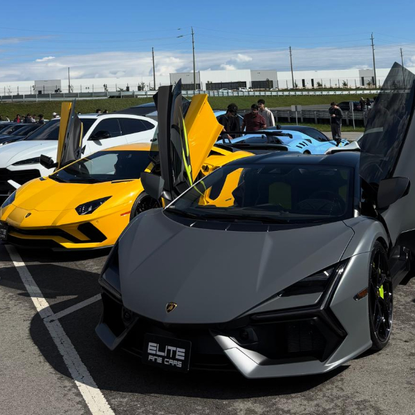 Lamborghini Aventador, Revuelto, and Urus on display at the SickKids VS Charity Car Show, Porsche Experience Centre Toronto, Pickering, October 4, 2026